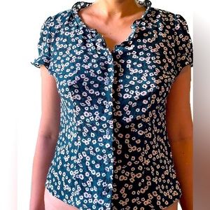 Floral Green Blouse - Small Size